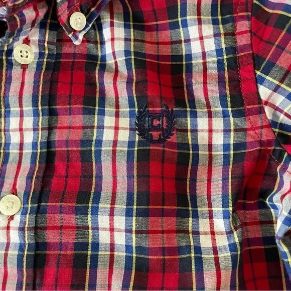 Chaps 2T red and blue plaid button down shirt - Picture 3 of 4